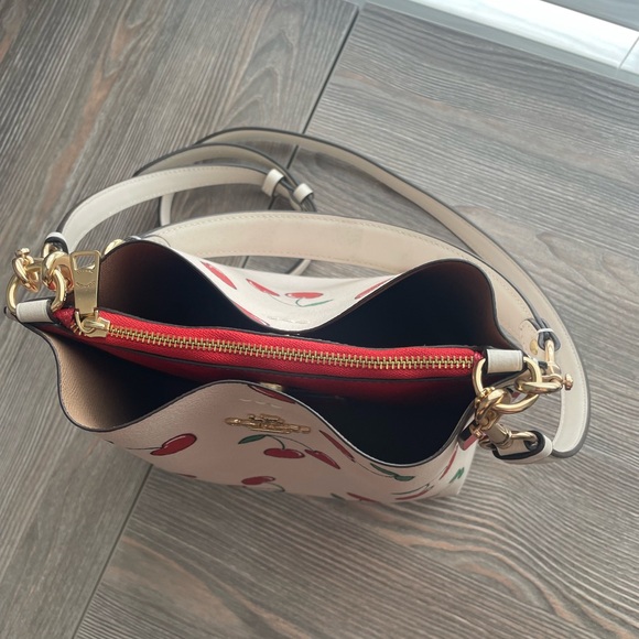Coach Cream Cherry Pattern Crossbody Bag - Picture 2 of 2
